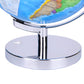 Exerz Illuminated World Globe 9.1-Inch Diameter Metal Base - Political Map (Day) Constellation Globe (Night) - 2 In 1 Light Up Cable Free Led Lamp