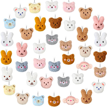Libima 40 Pcs Mini Stuffed Animals Sea Animal Fruit Plush Keychain Set For Carnival Birthday Classroom Prizes Decoration For Clo