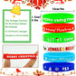 JUNEBRUSHS 50 Pack Christmas Party Favors Christmas Slap Bracelets Rubber Wristbands Assorted for Kids Slap Bands Silicone Snap