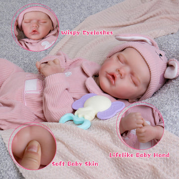 Milidool Lifelike Reborn Baby Dolls Girl-20 Inch Baby Soft Body Realistic Newborn Full Vinyl Body Sleeping Real Life Baby Dolls