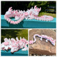 Outgoto 3D Printed Cherry Blossom Dragon - 11.8In Realistic Articulated Dragon Fidget Toy, Desk D  Cor And Collectible (White Pi