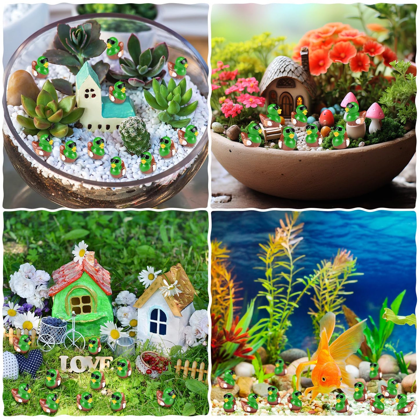 Sotiff 200 Pcs Mini Resin Mallard Ducks Bulk Tiny Miniature Duck Party Favors Micro Landscape Diy Decoration For Goodie Bags Stu