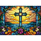 Miniwan - Stained Glass Cross Puzzles For Adults 1000 Pieces, Impossible Hard Difficult Challenging Puzzles For Adults, Colorful