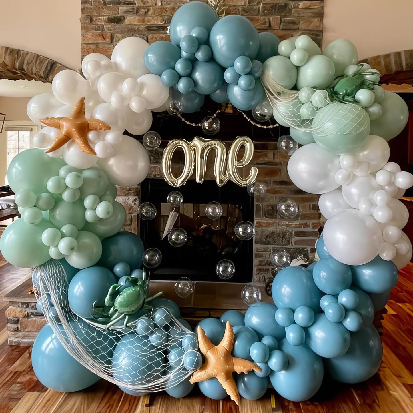 Paready Dusty Blue Green Balloons - Rubber, Boho Birthday & Wedding Decorations, Sage Green & Metallic Gold