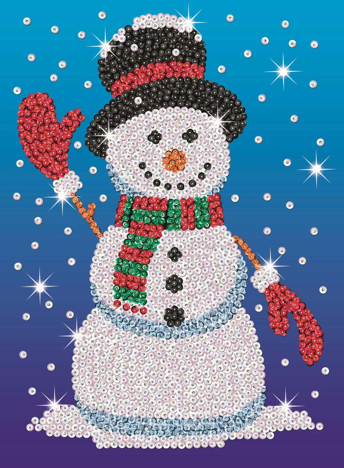 Sequin Art Red Norman The Snowman, Sparkling Arts and Crafts Kit; Creative Crafts for Adults and Kids