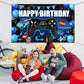 Blulu Video Game Happy Birthday Backdrop Game on Birthday Banner Level up Gaming Theme Party Background Photo Props for Party Wa