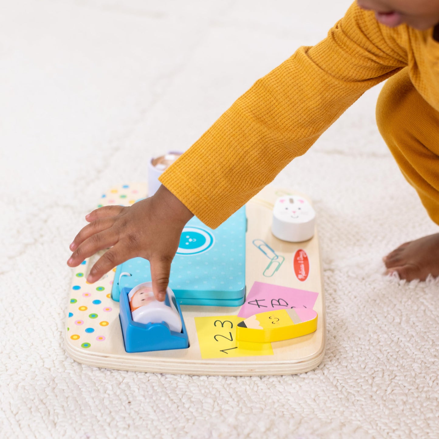 Melissa & Doug Wooden Activity Board - Infant & Toddler Sensory Toy, FSC Certified, 12.1x9.1x2.55, Multi-color, Model 30753