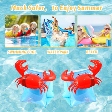 Ccinee Inflatable Arm Bands Crabby Swimming Arm Floats Sleeves Water Wings For Kids Swimming Learners