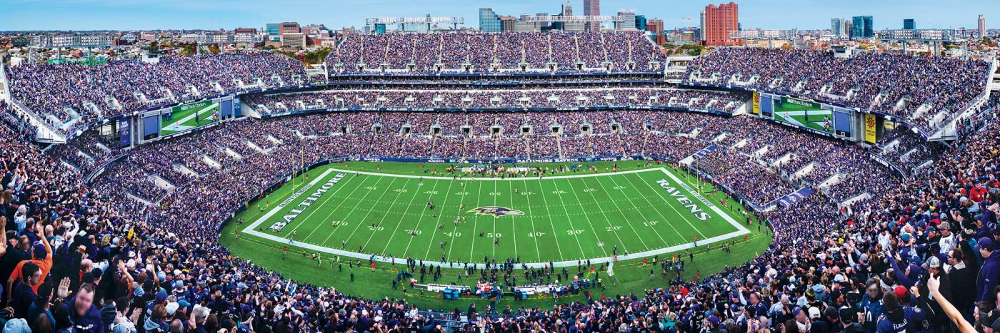 Masterpieces 1000 Piece Sports Jigsaw Puzzle - Nfl Baltimore Ravens Center View Panoramic - 13''X39''