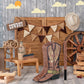 Deekin Cowboy Boot Piñata Set - 3 Pcs, Brown Paper, Includes Stick & Eye Mask for Kids Birthday Party & Bridal Shower Decorations