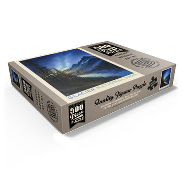 Mypuzzle Glacier National Park: Starlight, Vintage Poster - Premium 500 Piece Jigsaw Puzzle For Adults