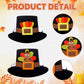 Jenaai 24 Pcs Pilgrim Hat Craft Kit with Turkey Decoration Thanksgiving Novelty Hats Autumn Handmade Fun Home Activity DIY Suppl