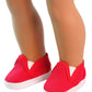 American Fashion World Red White and Blue Canvas Slip-Ons for 18-Inch Dolls | 3 Pack | enhanced Quality & Trendy Design | Dolls Shoes | Shoe Fashion for Dolls for Popular Brands