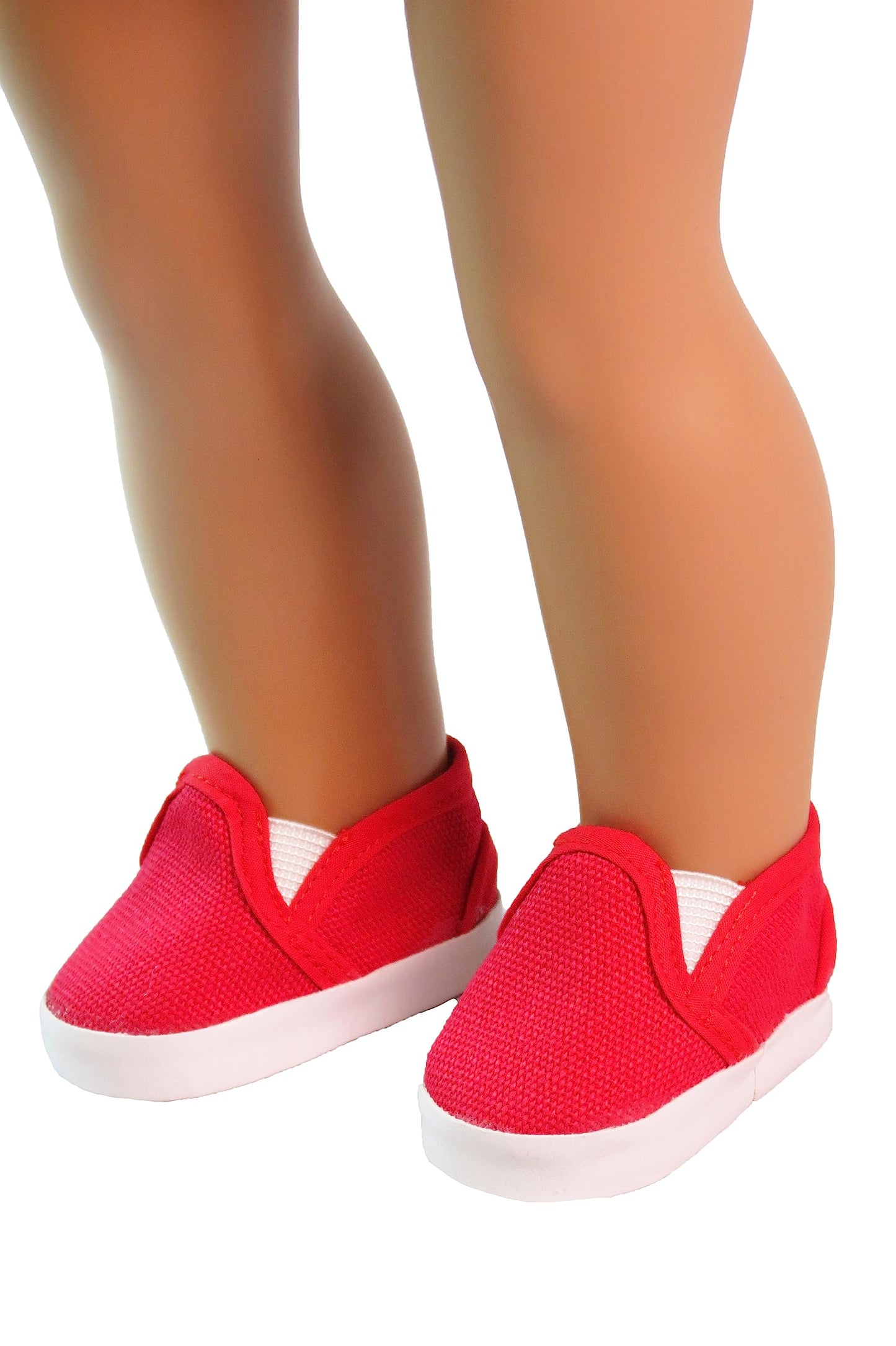 American Fashion World Red White and Blue Canvas Slip-Ons for 18-Inch Dolls | 3 Pack | enhanced Quality & Trendy Design | Dolls Shoes | Shoe Fashion for Dolls for Popular Brands