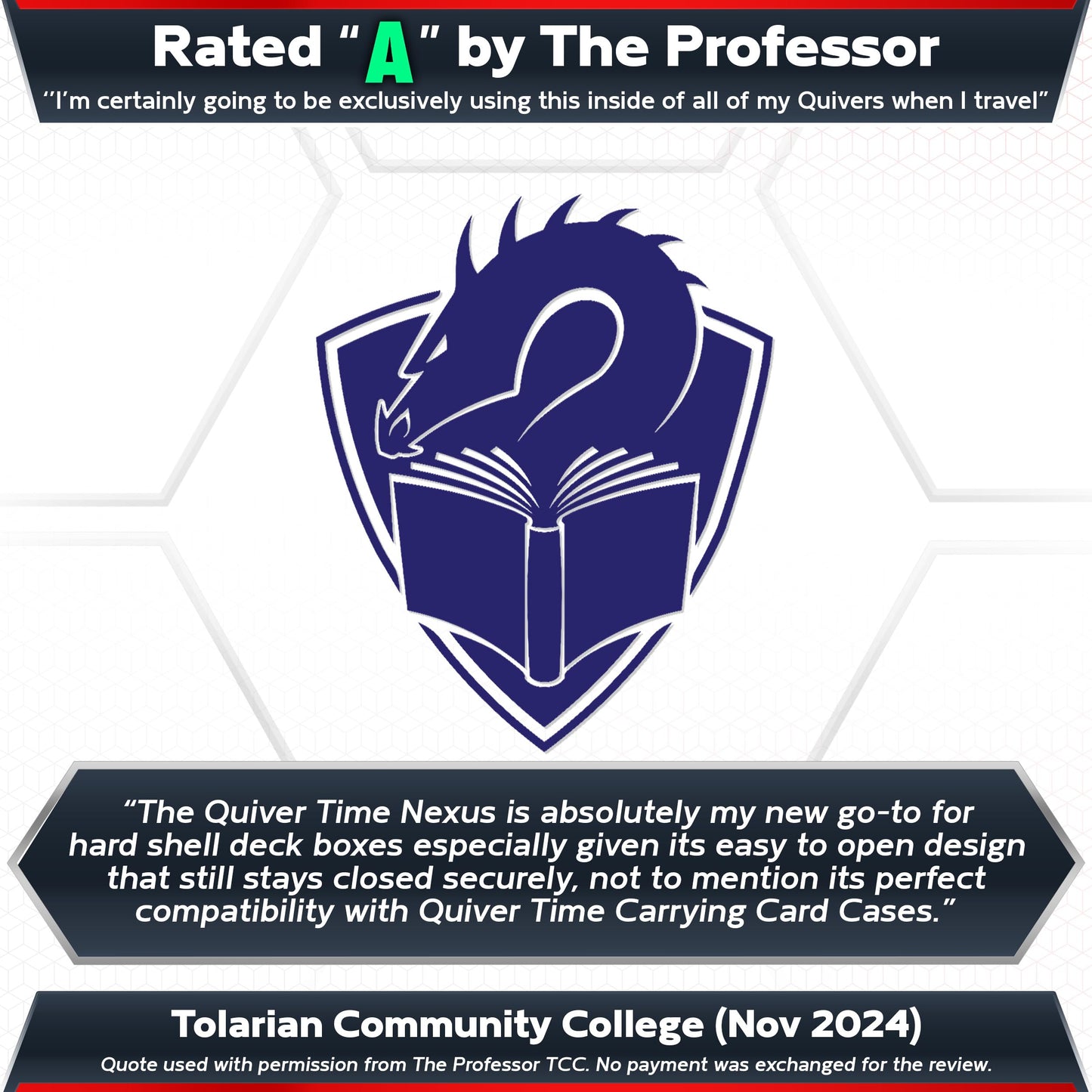 Quiver Time 360 Modular Nexus DeckBlock - Durable Stackable MTG Deck Box for Commander fits 100+ Cards | Stylish 100 Card Deck B