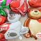 8 Pcs Red Heart Balloons Love Bears Balloons Red Flower Rose Balloons For Valentines Day Decorations Bridal Shower Wedding Party