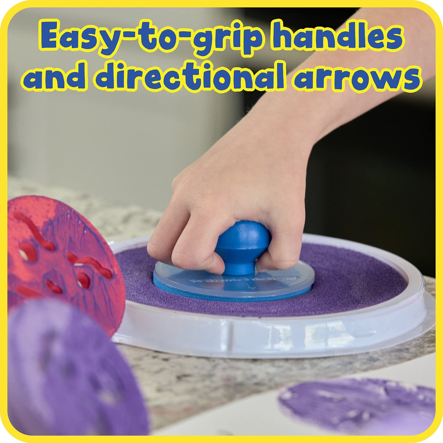 READY 2 LEARN Giant Stampers - Feelings - Set of 10 - Easy to Hold Foam Stamps for Kids - Arts and Crafts Stamps for Displays, P