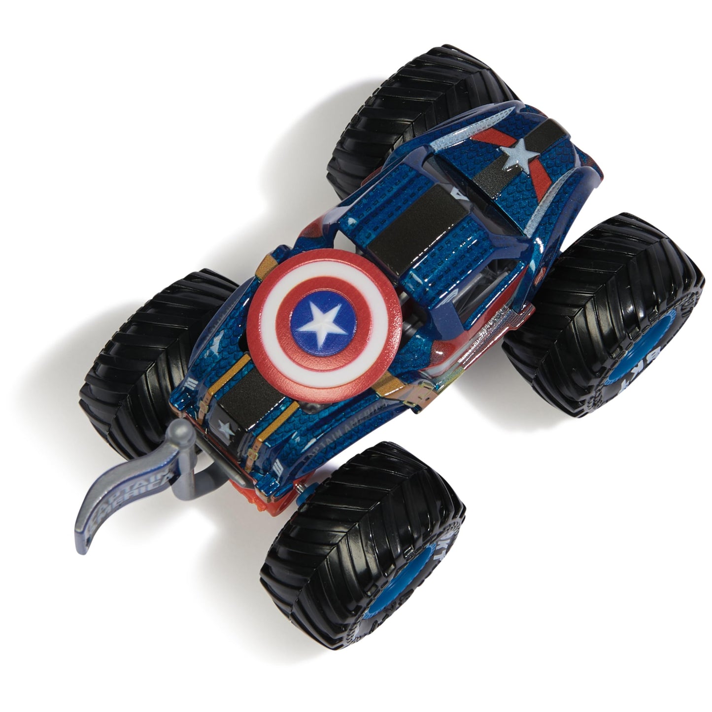 Monster Jam, Marvel 4-Pack of 1:64 Scale Die-Cast Monster Trucks, Spider-Man, Iron Man, Captain America & Black Panther, Kids To