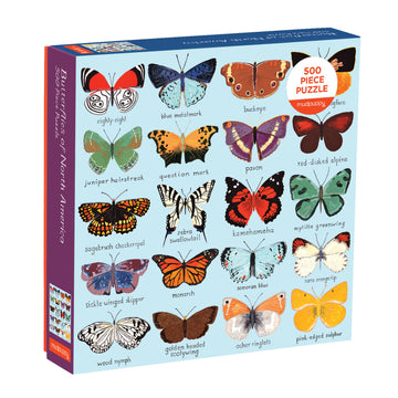 Mudpuppy Butterflies Of North America 500 Piece Family Jigsaw Puzzle, Butterfly Puzzle With Recognizable Butterflies From Around