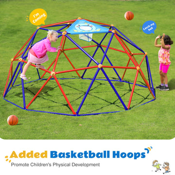 Zupapa Climbing Dome With Hammock, Supports Up To 1000Lbs Jungle Gym, 10Ft Dome Climber With Hammock For Kids 3 To 10 Outdoor Play Equipment