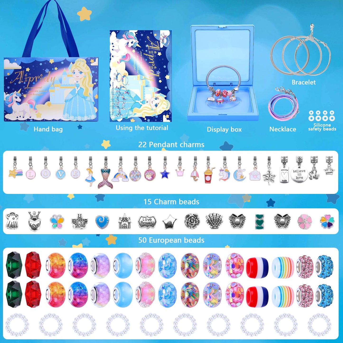 Aipridy Charm Bracelet Making Kit,Diy Craft For Girls, Unicorn Mermaid Crafts Gifts Set For Arts And Crafts For Girls Teens Ages