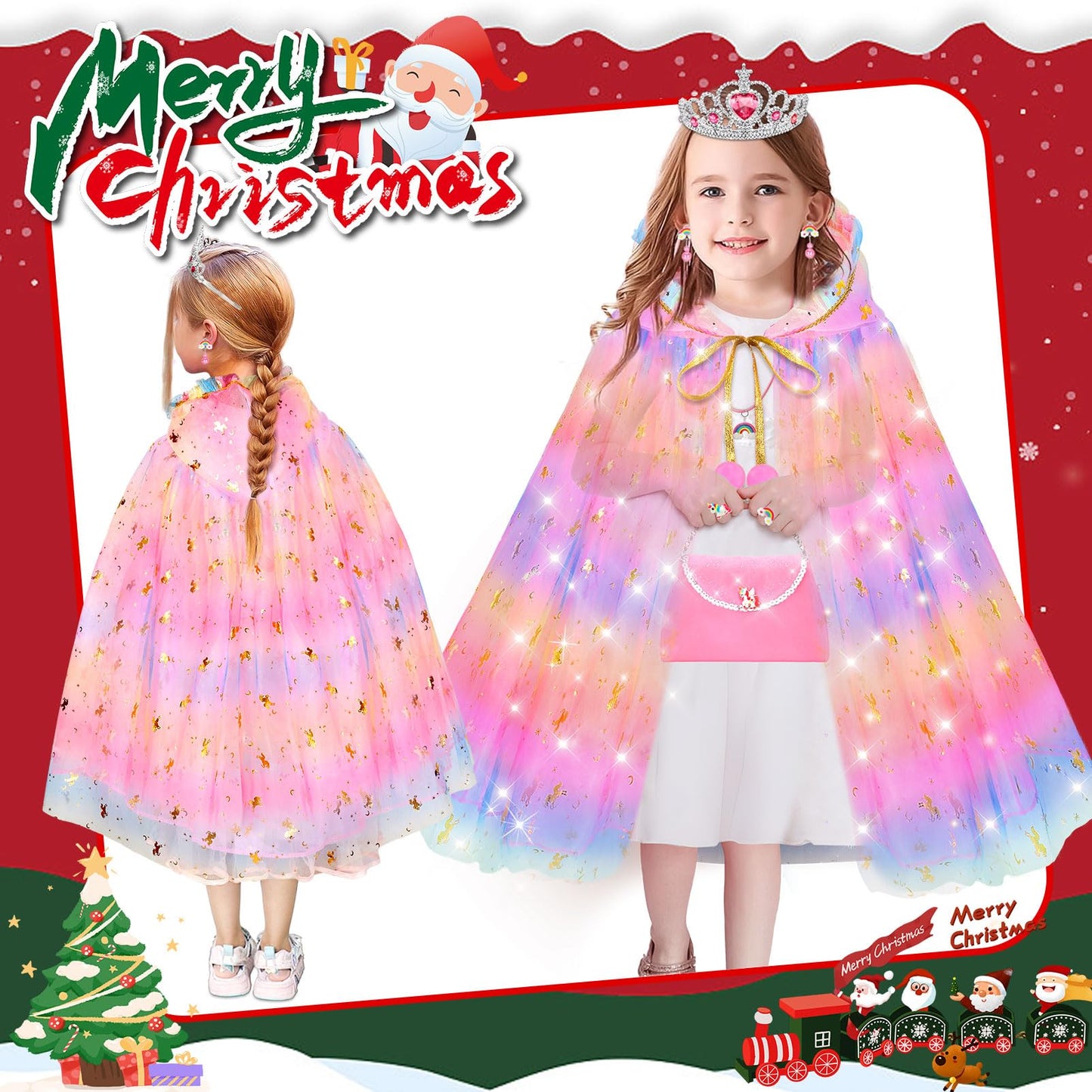Yaoobey Princess Dress Up Clothes For Girls 4-6,Unicorn Princess Easter Costumes Toys For Girls 3 4 5 6 7 Year Old Christmas Bir