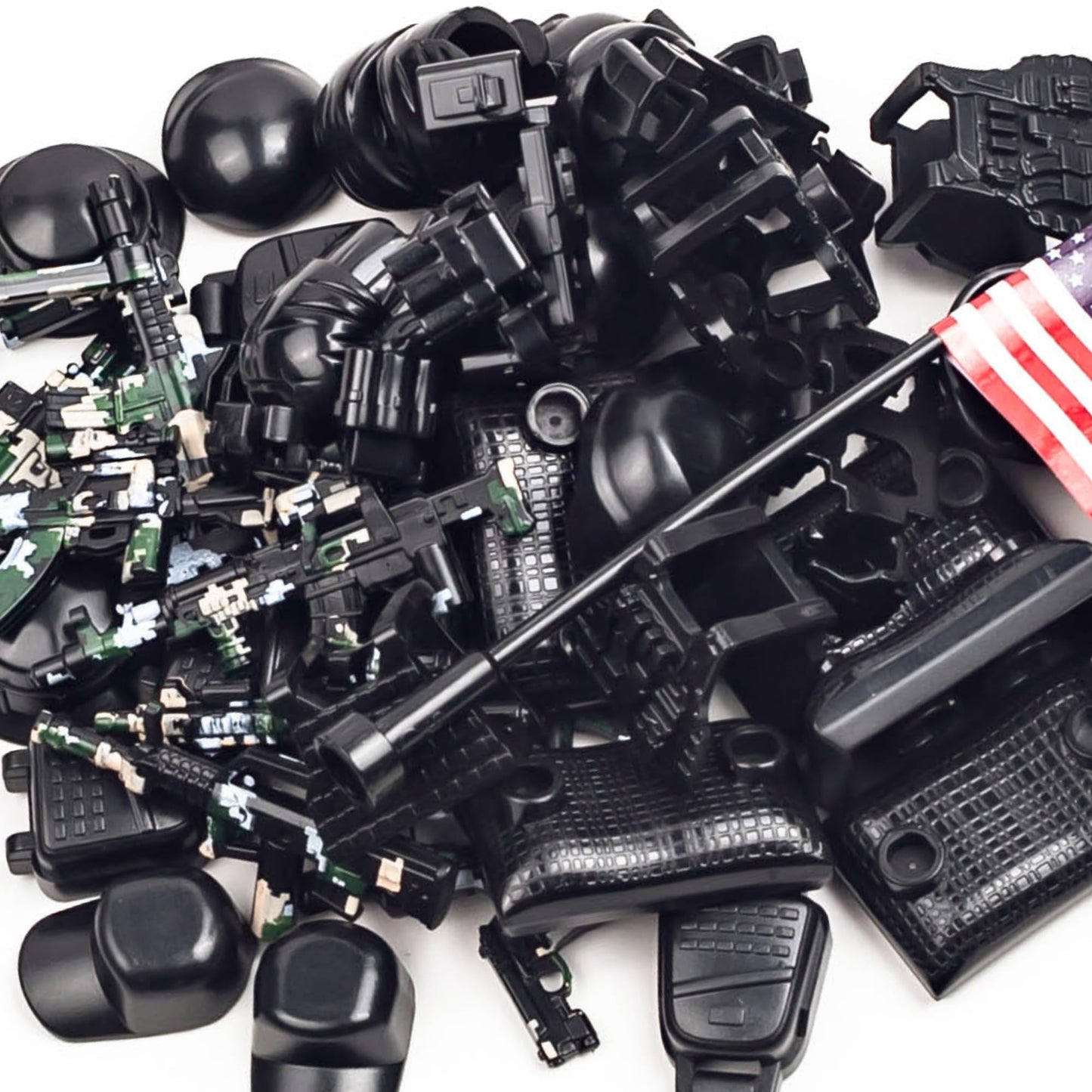 MaozyHomie 51 Pcs Toy Soldiers Figures US Camouflage  Army Battle Toy Set -  Pack Military Accessories Kits Toys Building Blocks Compatible with Major Brand  3 Years Old and up