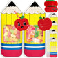 36PCS Back to School Goodie Bags Gifts Bulk: Students Teachers Party Favors, Plastic Candy Snack Pencil Treat Bag with Card, Tea