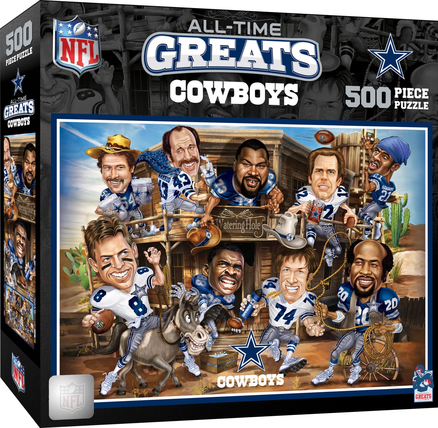 Masterpieces 500 Piece Sports Jigsaw Puzzle For Adults - Nfl Dallas Cowboys All-Time Greats - 15X21