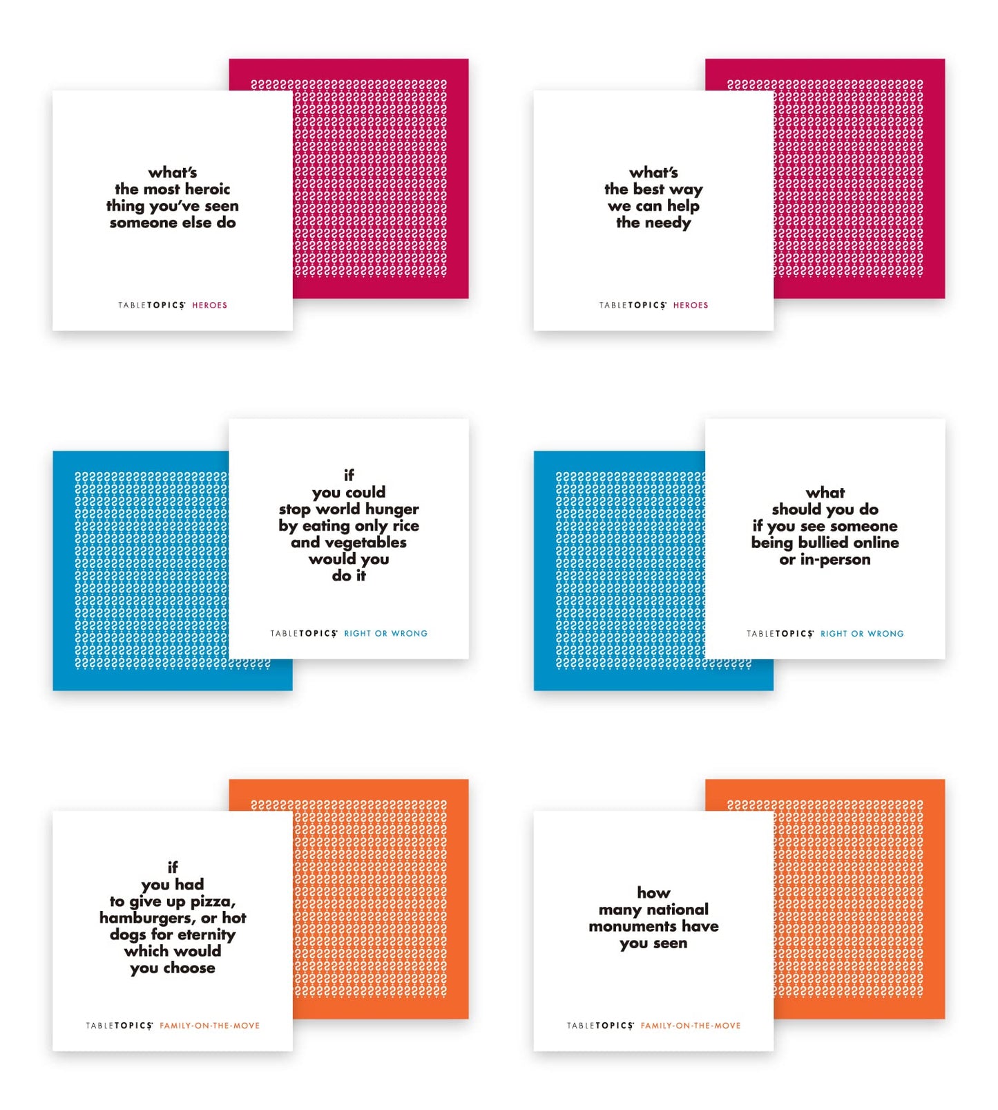 Tabletopics Family Conversation Pack - 120 Conversation Cards For Family Connection, Engage Kids By Talking & Playing, Boxed Set Of 3 Topics