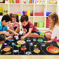 WATINC 44Pcs Outer Space Felt Story Board Set 3.5 Ft Solar System Universe Storytelling Flannel Interactive Play Kit with Hooks