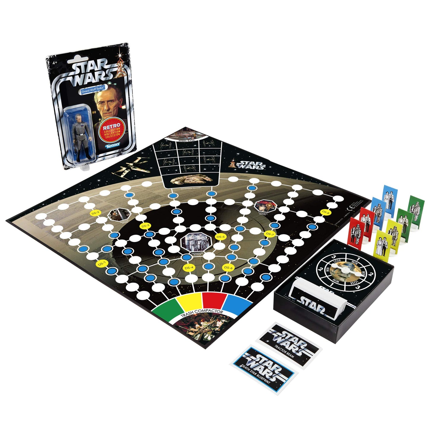 Hasbro Gaming Star Wars Escape from Death Star Board Game, 4 Players, Ages 8+, Includes Exclusive Tarkin Figure, One Size, Cardboard