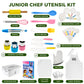 KEFF Kids Cooking and Baking Sets for Girls, Boys, Toddler with Real Kitchen Tools - Master Chef Jr Kit Includes Apron, Chef Hat
