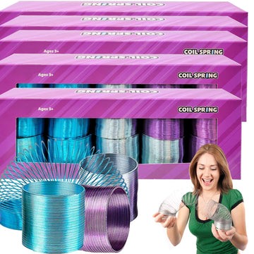The Dreidel Company Metal Coil Spring, Goody Bag Fillers, Party Favor For Kids, Variety Of 2.4'' (60Mm) Individually Boxed (50-P