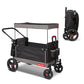 Radio Flyer Collapsible Folding Push And Pull Stroller Kids Wagon With Protective Canopy Cover And Travel Case For Ages 1 And Up, Black