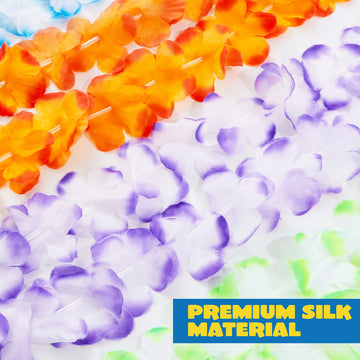 Joyin 120 Counts Hawaiian Leis Bulk, Colorful Tropical Flower Leis For Kids Adults Hawaiian Beach Luau Party Favors Decorations