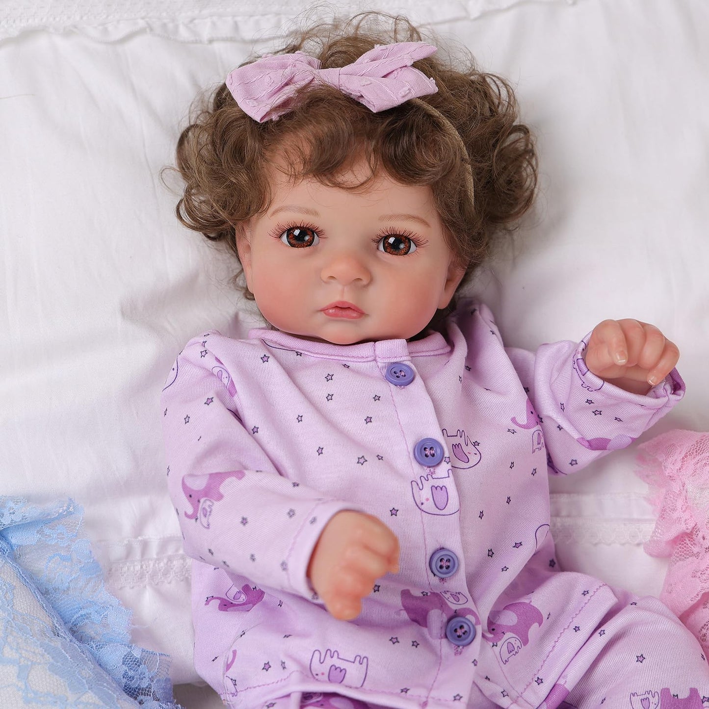 Babeside Lifelike Reborn Baby Dolls Girl - 17 Inch Soft Body Realistic Baby Doll Hand-Rooted Newborn Baby Doll That Look Real Wi