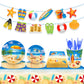 Lide Road 2 Pcs Summer Beach Tablecloth Hawaiian Decorations Disposable Plastic Pool Tablecloth Table Cover for Picnic Beach The