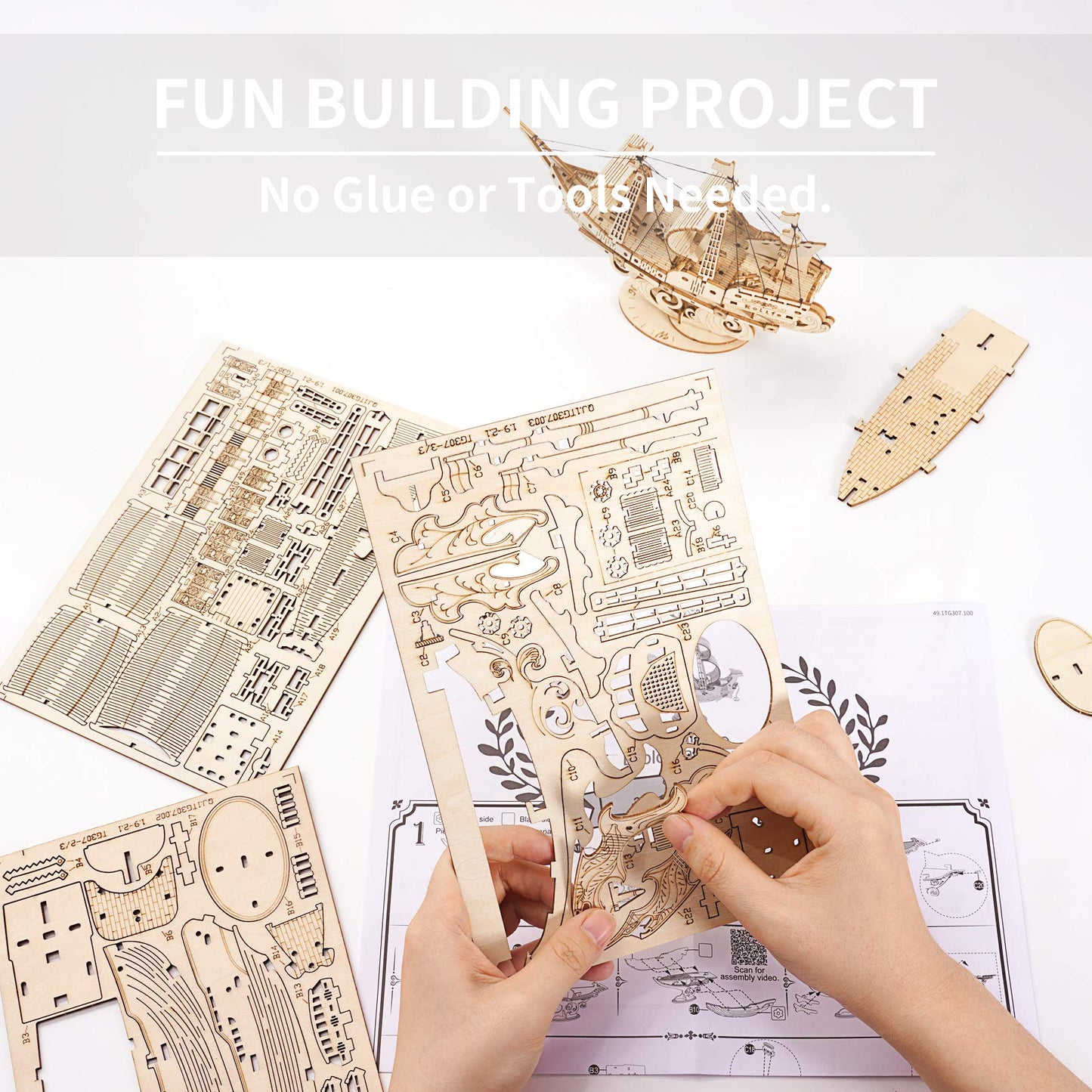 Rolife 3D Wooden Puzzles Model Kit For Adults To Build, Wooden Model Ship Series Sailing Ship Building Model Kit, Diy Crafts Hob