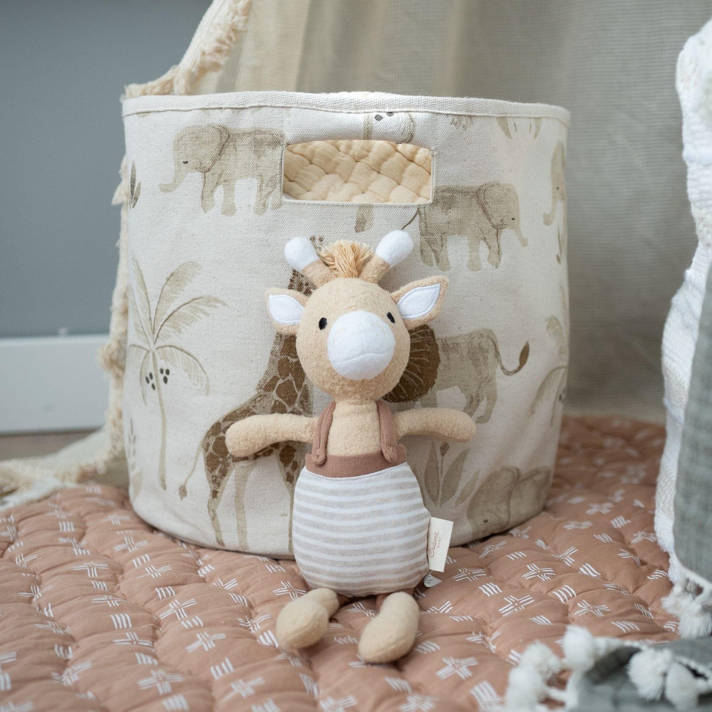 Crane Baby JoJo The Giraffe Plush Toy - Handmade Stuffed Animal, Safari Nursery Decor, Multiple Colors, Model BC-120PT-1