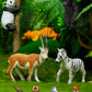 Recur Wild Animal Toys For Toddlers - Zoo Plastic Animal Toys For Kids Jungle Safari Animal Figurines, 100% Hand-Painted, Small Tabletop Figures - 12 Pcs