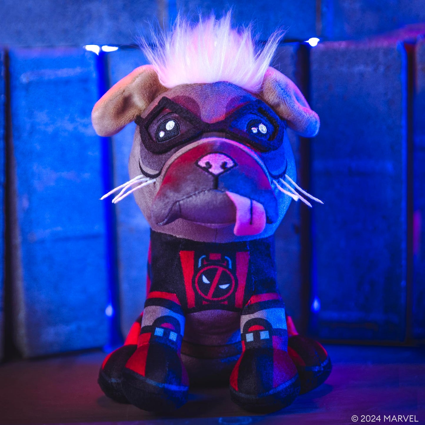Bleacher Creatures Marvel Deadpool 3 Dogpool Plush Toy - 8" Soft Chibi Design, Polyester Fabric
