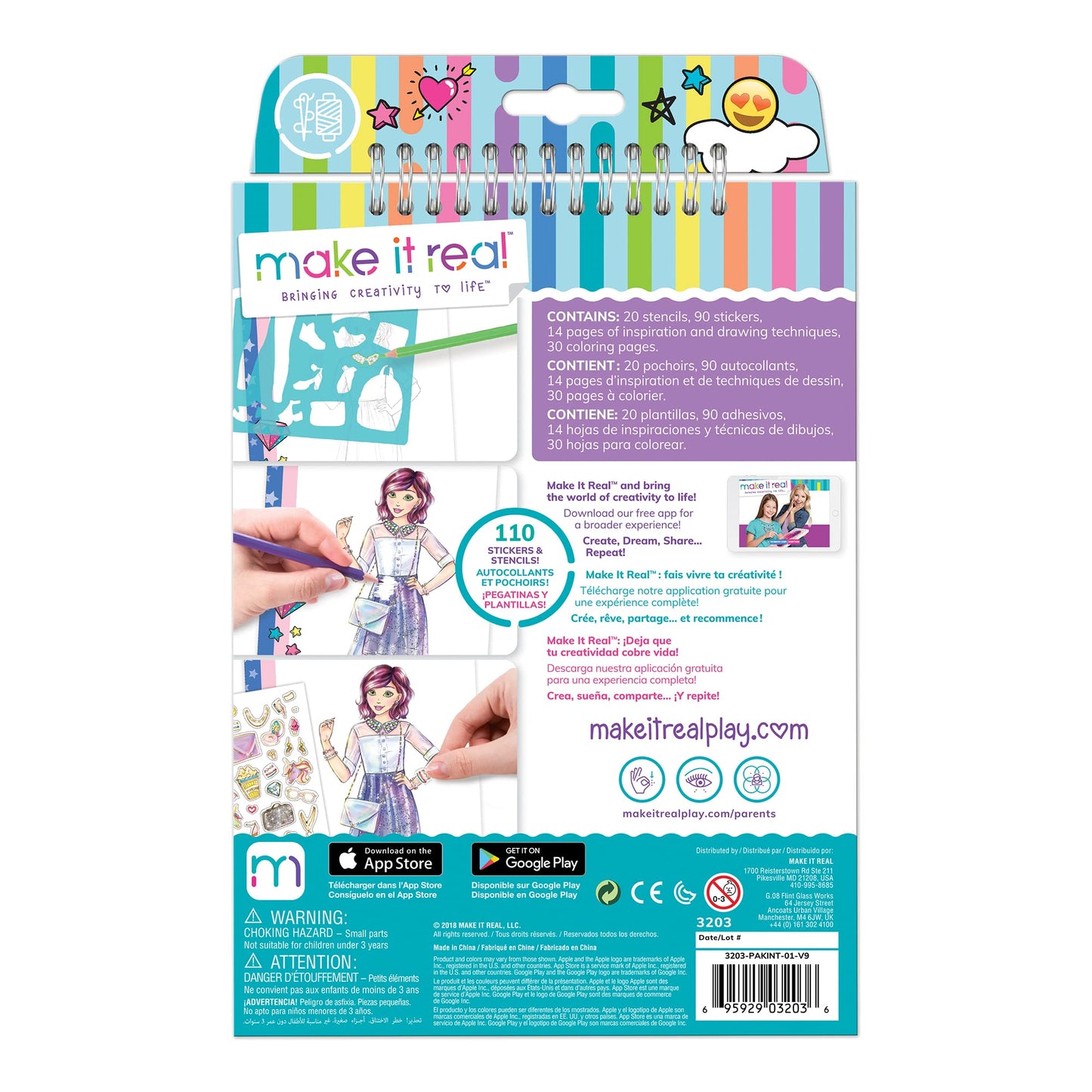 Make It Real: Fashion Design Sketchbook: Digital Dream - Includes 110 Stickers & Stencils, Draw Sketch & Create, Fashion Colorin