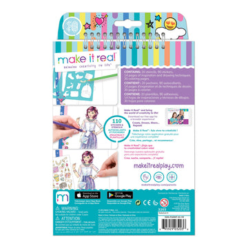 Make It Real: Fashion Design Sketchbook: Digital Dream - Includes 110 Stickers & Stencils, Draw Sketch & Create, Fashion Colorin