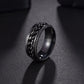 Udolfly Mens Fidget Rings Anxiety Rings For Men Womens Chain Spinner Rings For Adults Titanium Steel Ring Black Black Size 5