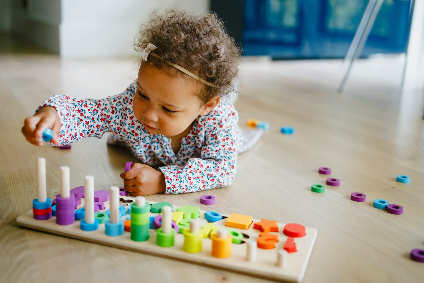 Chuckle & Roar Montessori Shapes & Numbers Wooden Puzzle