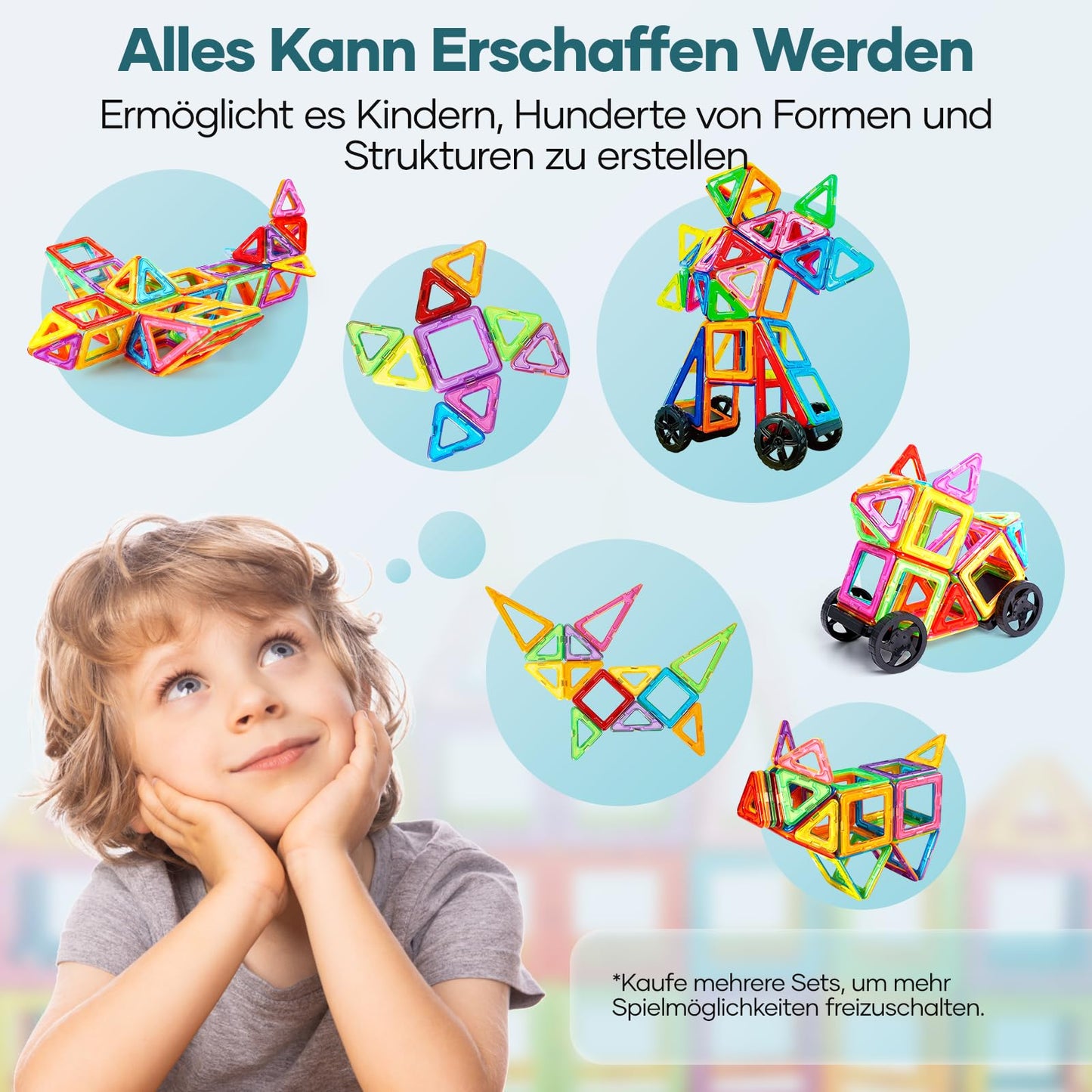Assark Magnetic Tiles, Magnetic Blocks Magnet Toys With 2 Cars, Kids Magnetic Building Blocks Set For 3 4 5 6 7 8+ Year Old Boys