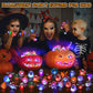 Coluans 50P Halloween LED Ring Light Up Rings - Glow in the Dark Party Favors for Kids, Non-Candy Gift Bag Fillers, NEW VERSION