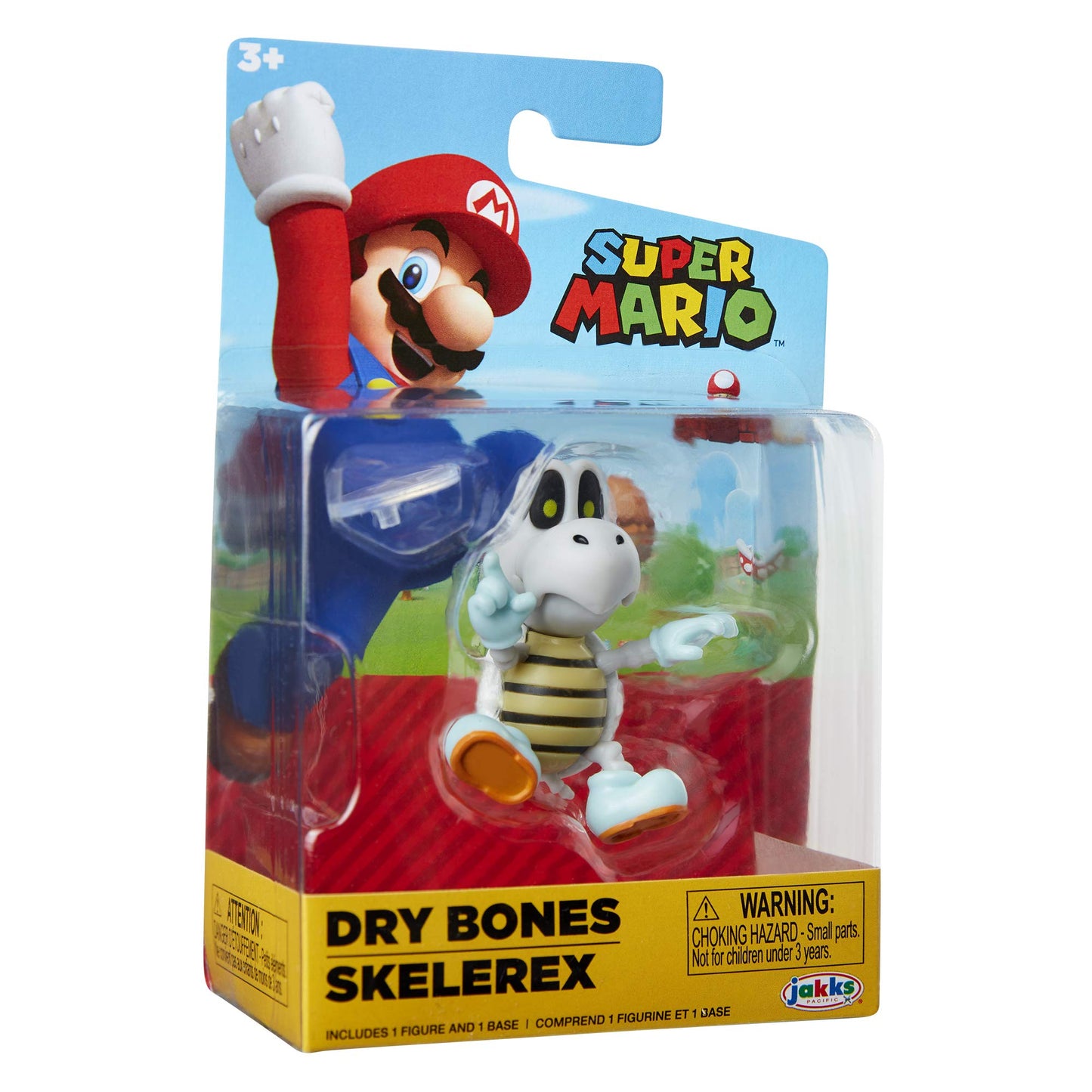 Super Mario 2.5 Inch Dry Bones Action Figure, White Collectible Toy, Model 782876, Plastic