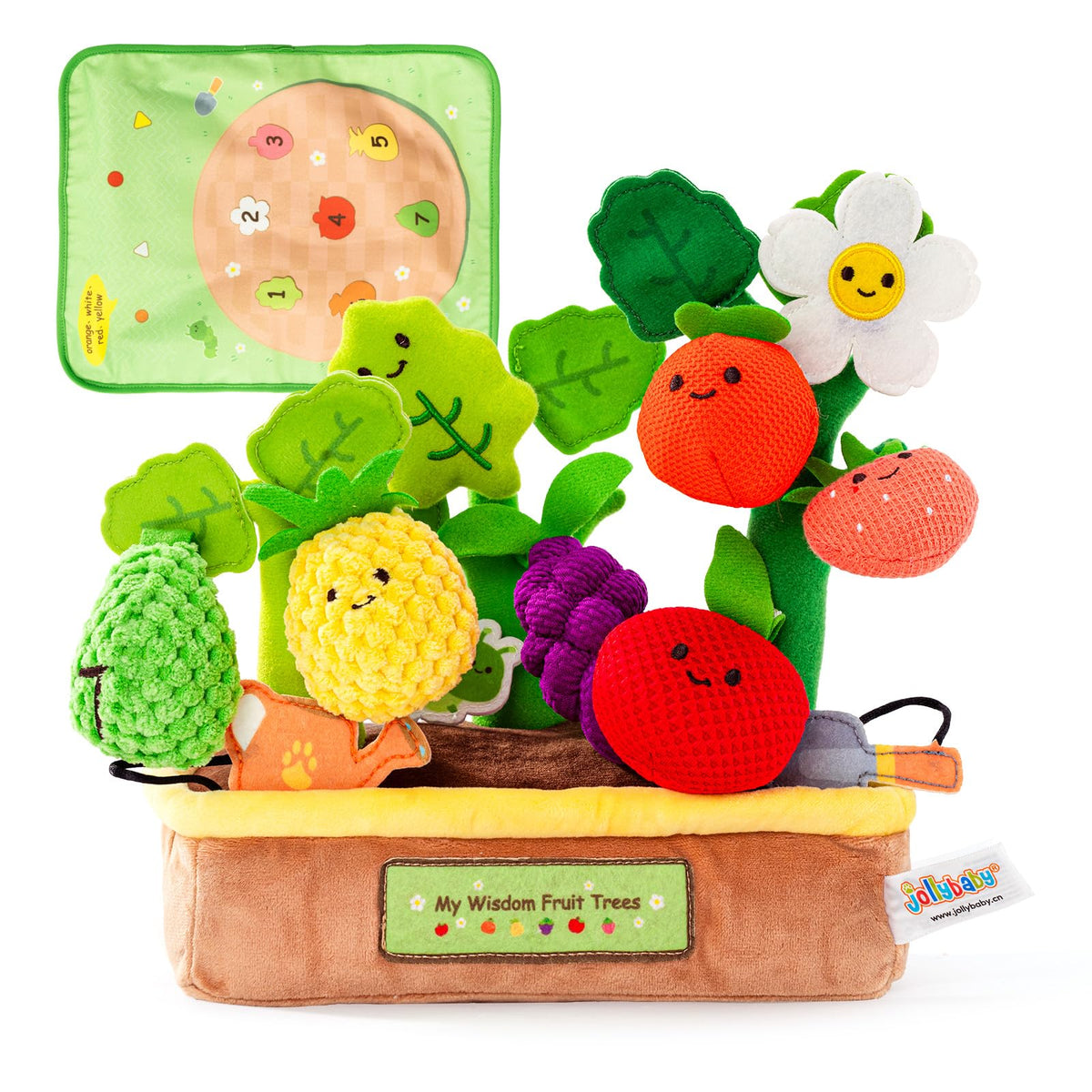 Jollybaby Soft Plush Montessori Sensory Fruits Toys for Baby 61236 Month